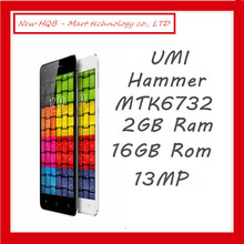In stock Original UMI Hammer 5.0″ 1280*720 4G LTE MTK6732 64bit Cell Phone Quad Core 1.5GHz 2G RAM 16B ROM 13MP Android 4.4/mary