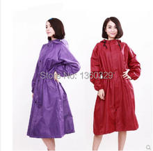 Japanese Style burberry_ womens Long Raincoats Red Thickening Printing Trench Woman Long Rain Jacket Waterproof Girls Clothes