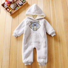 2016 male and female baby tiger head thickened cotton long sleeved Jumpsuit romper suit jacket climbing clothes
