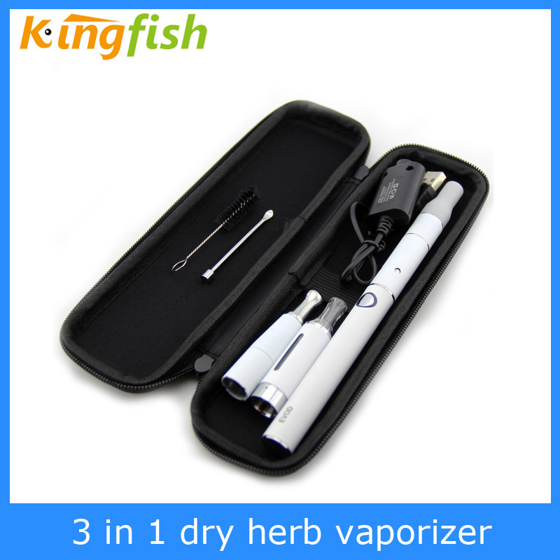 2014 3 in 1 Dry herb vaporizer pen herbal cigarette evod e cigarette e cig ego