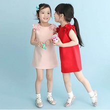 New Summer Sleeveless Princess Dress Party Clothes for girls clothes Lovely Fashion Cotton Blending Clothing VB284 P65