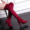New Plus size 42 Shoes Women boots Autumn Winter High Knee boots Sapatos femininos High heels