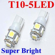 100pcs/lot T10 White Auto Globe/Lamp 5led W5W 5smd 5050