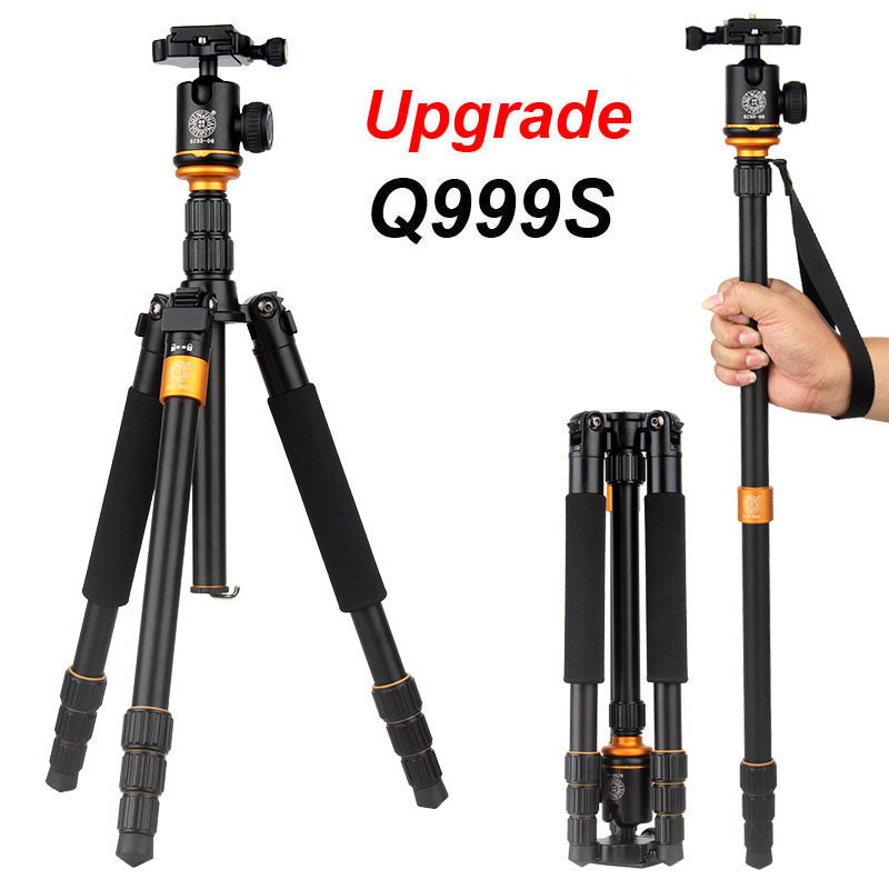 2015 New Upgrade Q999S Professional Photography Portable Aluminum Ball Head Tripod To Monopod For Canon Nikon