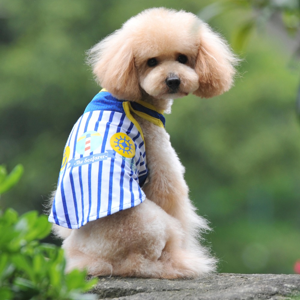 stripe summer dog puppy vest dog clothes doggy poodle clothing china