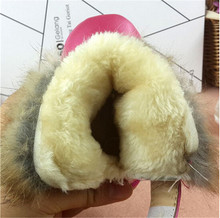 NEW Real Rubbit fur children s snow boots EU21 30 kids girls warm Shoes baby plush