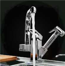 three holes 92347/9 Classic Best Deck Mounted Chrome Pull Out Tap Kitchen Sink Mixers Tap Kitchen Pull Out Faucets torneira elet
