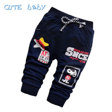 2016 Spring Cotton Boys Pants Fashion Cartoon Children’s Baby Boy Pants Sport Casual All-Match Pants For Boys 7-24M