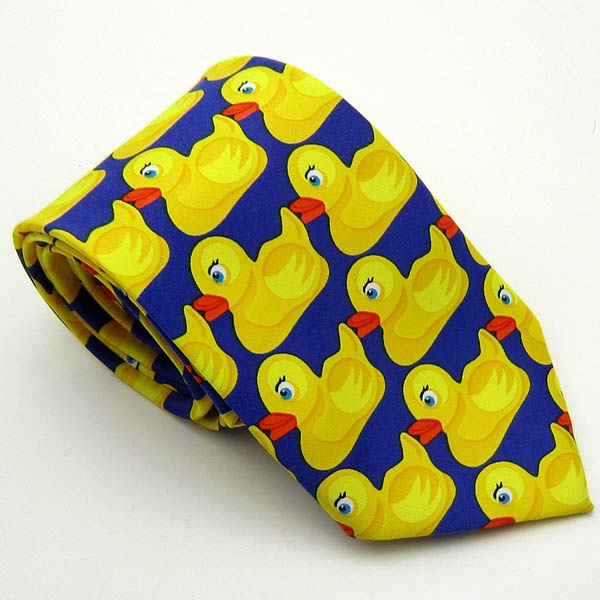 1 PC Fashion Casual Men Tie Hot TV Show Yellow Ducky Necktie Fancy Duck Pattern Tie Free Shipping