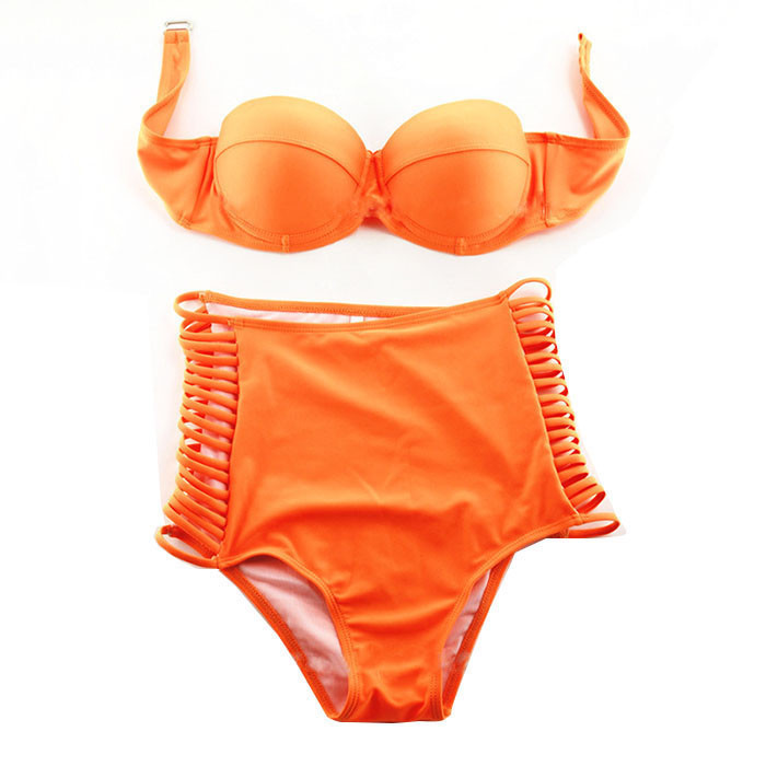 Free Shipping 2015 Beauty Women Favor Padded Boho Fringe Top Strapless Bikini set Sexy Swimsuit Top and Bottoms Swimwear (3)