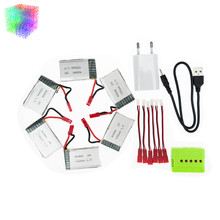 JJRC H11C lipo 3.7v 1000mah battery JST batteries 6pcs and charger with plug for JJRC H11D HQ898 rc Quadcopter drone Part