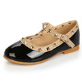 Rivet PU Leather Shoes For Girls Children s Flats Princess Sneakers Baby Kids Casual Loafer Black
