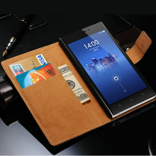 New 2015 Vintage Phone Bag For Xiaomi M3 Mi3 Wallet Style Genuine Leather Case With Stand