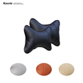 Karcle 2 PCS PU Leather Car Neck Pillows Warm Neck Headrest Breathable Car Covers Vehicular Pillows