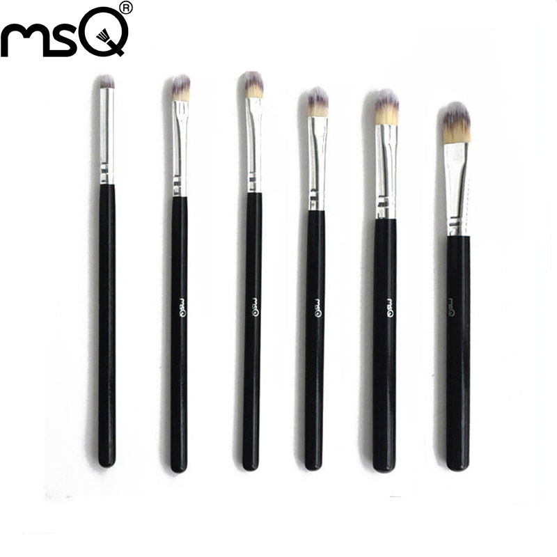 MSQ Brand New Product 6pcs Eyeshadow makeup brush kit Cosemtic Black Wood Handle Make up Pen