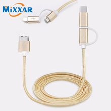 ZK90 2 in 1 Aluminum Micro USB Cable 1M Charging Mobile Phone Cables For iPhone 6 5S 5 Charger ios Data For Samsung Android