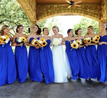 Long Chiffon Open Backless Sweetheart Women Party Gowns For Weddings Royal Blue font b Bridesmaid b