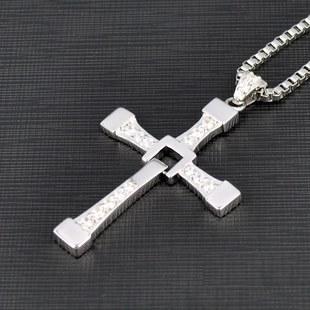 FAST and FURIOUS Dominic Toretto's Cross 925 Sterling Silver Pendant Necklace - 58x38mm 10g Grams Pendant