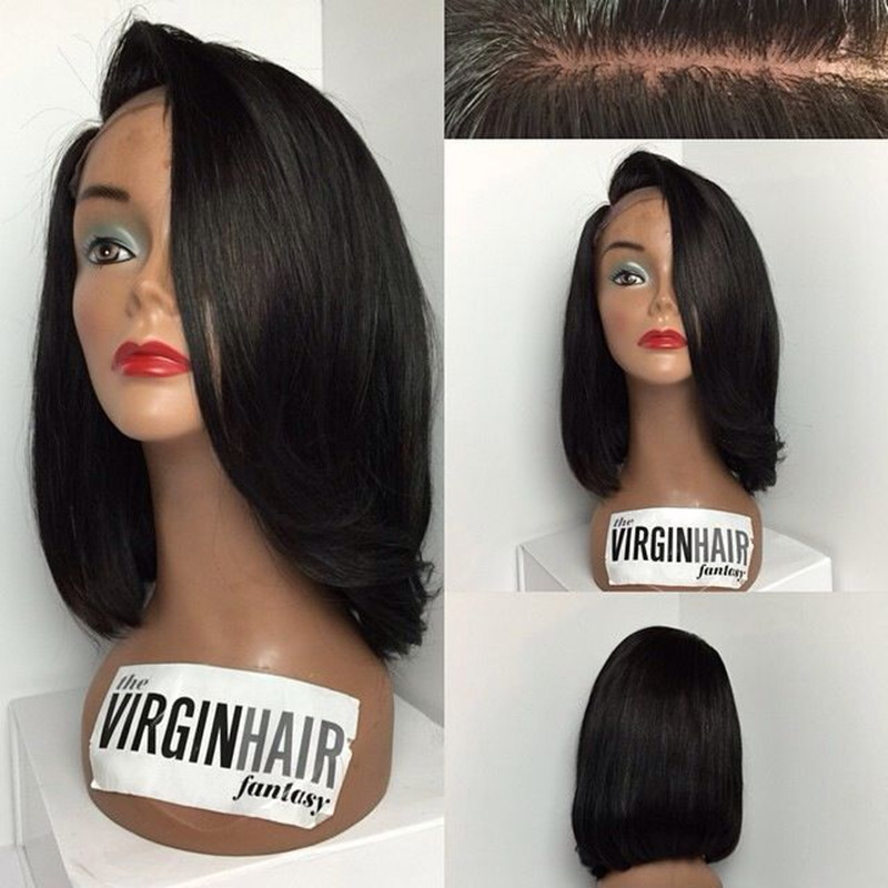 Medium Straight Wigs Full Lace Wig Glueless Lace Front Wigs Full Lace Wigs Natural Hairline Human Hair Wigs Bleached Knots
