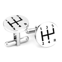 High Quality Silver plated Cufflinks car gear design Shirt Brand Cuff links Buttons for men’s Gifts Summer style