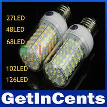 Retail SMD 2835 E27 20W LED Lamp Light 220V 102LED 2835 SMD E27 LED Corn Bulb Light spotlight Warm white/white Free Shipping