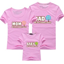Family Look 2016 New Summer Letter Mother & Father Children Casual T-shirt Family Matching Outfits Parents-child Clothing