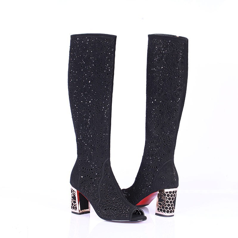 Women Sandals Knee High Women Boots Sexy Fashion Sandal Heels(7cm) La
