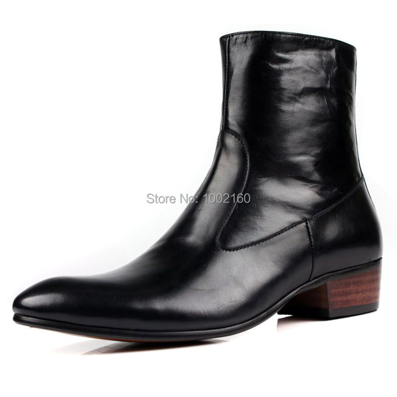 Men's side zipper dress boots