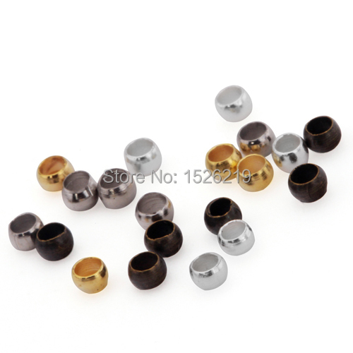 Free shipping 200pcs/lot metal Crimps Beads crimp and end beads 3mm Findings Silver/gold/rhodium/antique bronze Plated F21