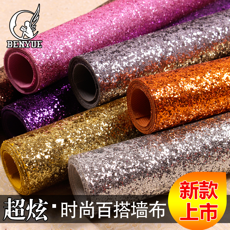 15 Colors Black white silver gold purple pink shiny shine glitter wallpaper sparkly wall paper roll,for living room bed room