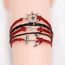 2015 new Fashion jewelry leather Double infinite multilayer bracelet factory price wholesales