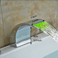 Modern LED Light Brass Chrome Bath Shower Faucet Spout Deck Mount Bathroom Faucet Accessories