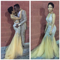 Luxury Plus Size Crystal Prom Dresses With Rhinestone 2017 Sexy Halter Champagne Tulle Prom Gowns Mermaid
