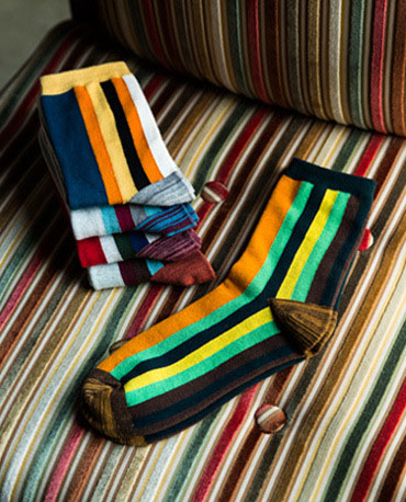 Spring and autumn vintage candy color block the trend of vertical stripes socks casual all match