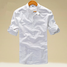 2016 Brand New Men Shirt Male Dress Shirts Men’s Fashion Casual Long Sleeve Business Formal Shirt camisa social masculina linen