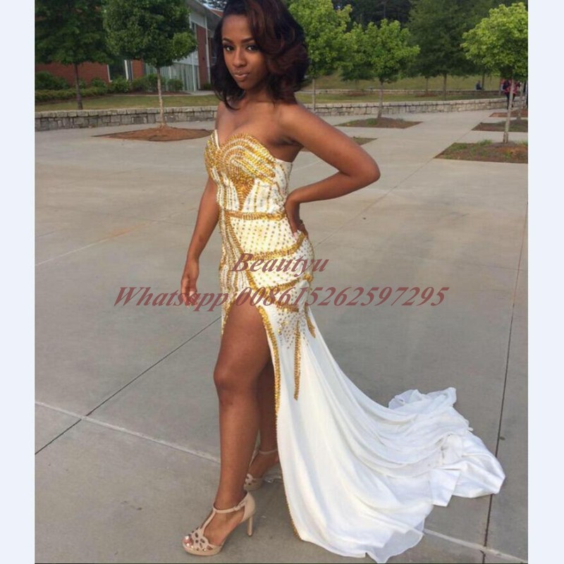 gold and white prom