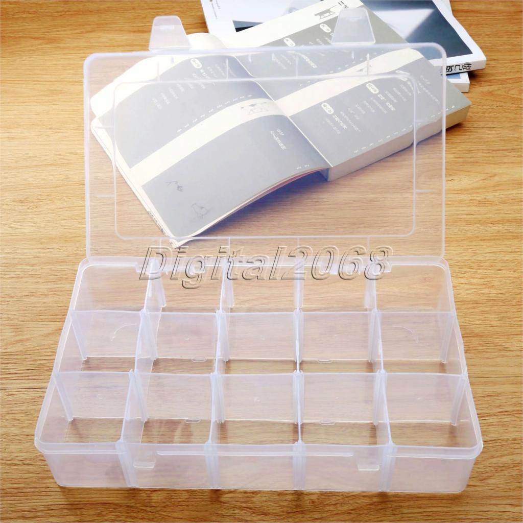 2019 Clear Drawer Organizers 15 Slots Compartment Storage Box