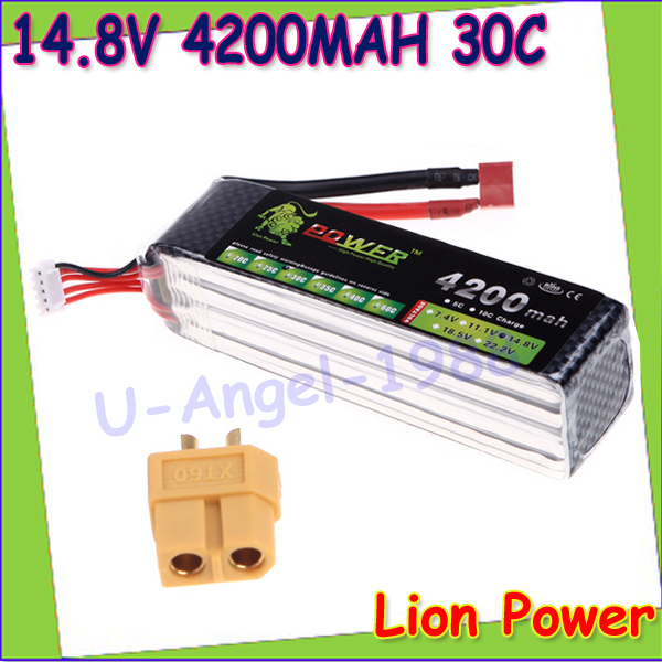 1pcs 100% Original Lion Power Lipo Battery 14.8V 4200mAh 30C MAX 45C for RC Car Airplane Helicopter DJI F550 FPV Multirotor