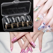 Reusable Dual Silver Nail Form For Nail Art Making C Curve Acrylic French Tips Free Shipping