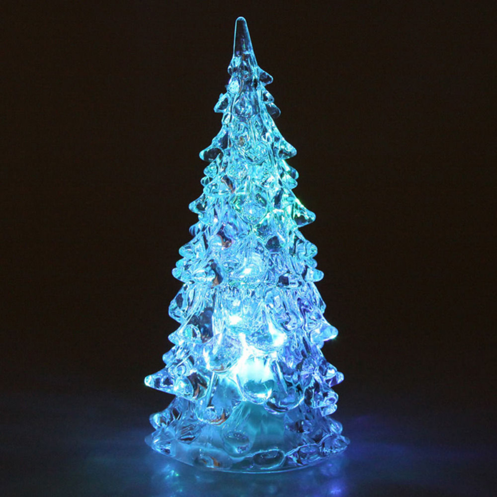 1pcs 12.5 cm colorful acrylic crystal light led night light Christmas tree Christmas tree lights Christmas decoration gift ideas