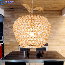 New Creative Crystal Apple Pendant Lamp Gold Lampshade abajur Restaurant Hanglamp Light E27 Home Decor 110V 220V Modern Lighting