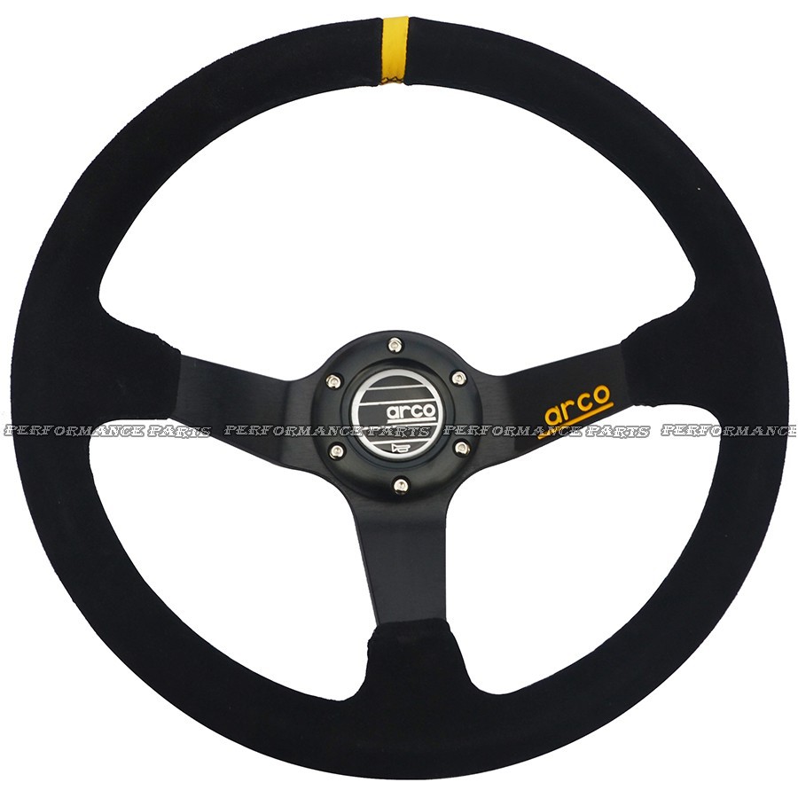 Racing Steering Wheel SPK Style Suede Car Steering Wheel (1)