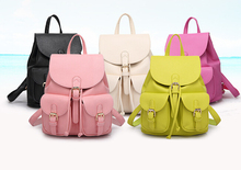 new arrival fake leather ladies backpack with small pocket