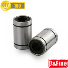 High Quality Wholesale 100Pcs/Lot LM8UU 8mm Linear Ball Bearing of 3D Printer Parts LM8 cnc parts Shipping by DHL or Fedex