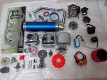 47mm 80cc Big Bore Performance Kit A9 Cam CDI Carburetor GY6 50cc 139QMB 1P39QMA blue high performance muffler