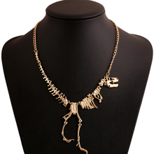 Goth Alloy Dinosaur Skeleton Dead Tyrannosaurus T-Rex Charm Necklace Choker Necklace For Women Jewelry Collar Free Shipping