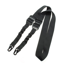 High quality Black 1.4m Nylon & Metal Adjustable Hunting Tactical Sling Dual-Point 2 Swivels Strap Multi Mission For Rifle Gun