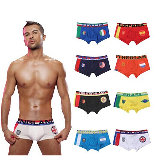 National Flag Sexy Men Boxers Shorts 2015 High Quality Men's Football