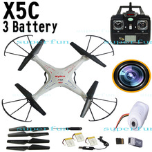 3 Batteries Upgrade Black Syma X5C 2.4Ghz 6-Axis Gyro RC Quadcopter Drone W/ 2MP HD Camera RTF