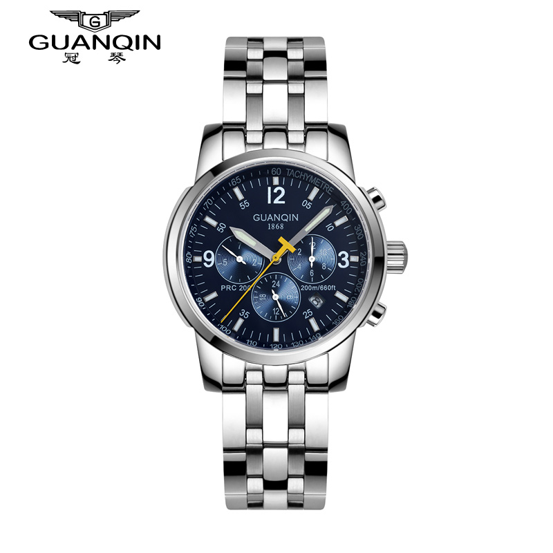 Original GUANQIN Top Brand Luxury Automatic Mechanical Watches Men Sapphire Mirror Waterproof Men Watches Relogios Masculino